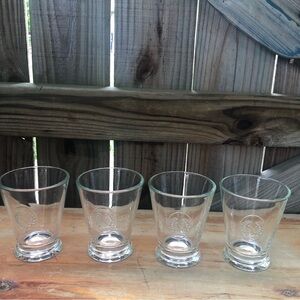 Set of 4 La Rochere Monogrammed Initial N 9oz Tumbler Glasses